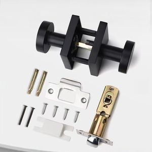 Poignée de porte de salle de bain à verrouillage en alliage de zinc robuste, design américain, sphérique/carrée, à torsion pour déverrouiller, avec serrure intégrée - Product Image 1