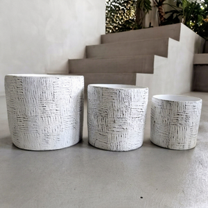 Juego de Macetas Modernas Clásicas Grandes de Cemento para Jardín, Macetas Elegantes con Recubrimiento en Polvo y Orificio de Drenaje para el Hogar - Product Image 1