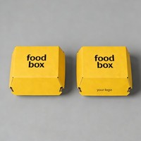 Boîte à hamburger pliable résistante à la graisse, emballage à emporter écologique pour la restauration rapide, boîtes personnalisables pour restaurants