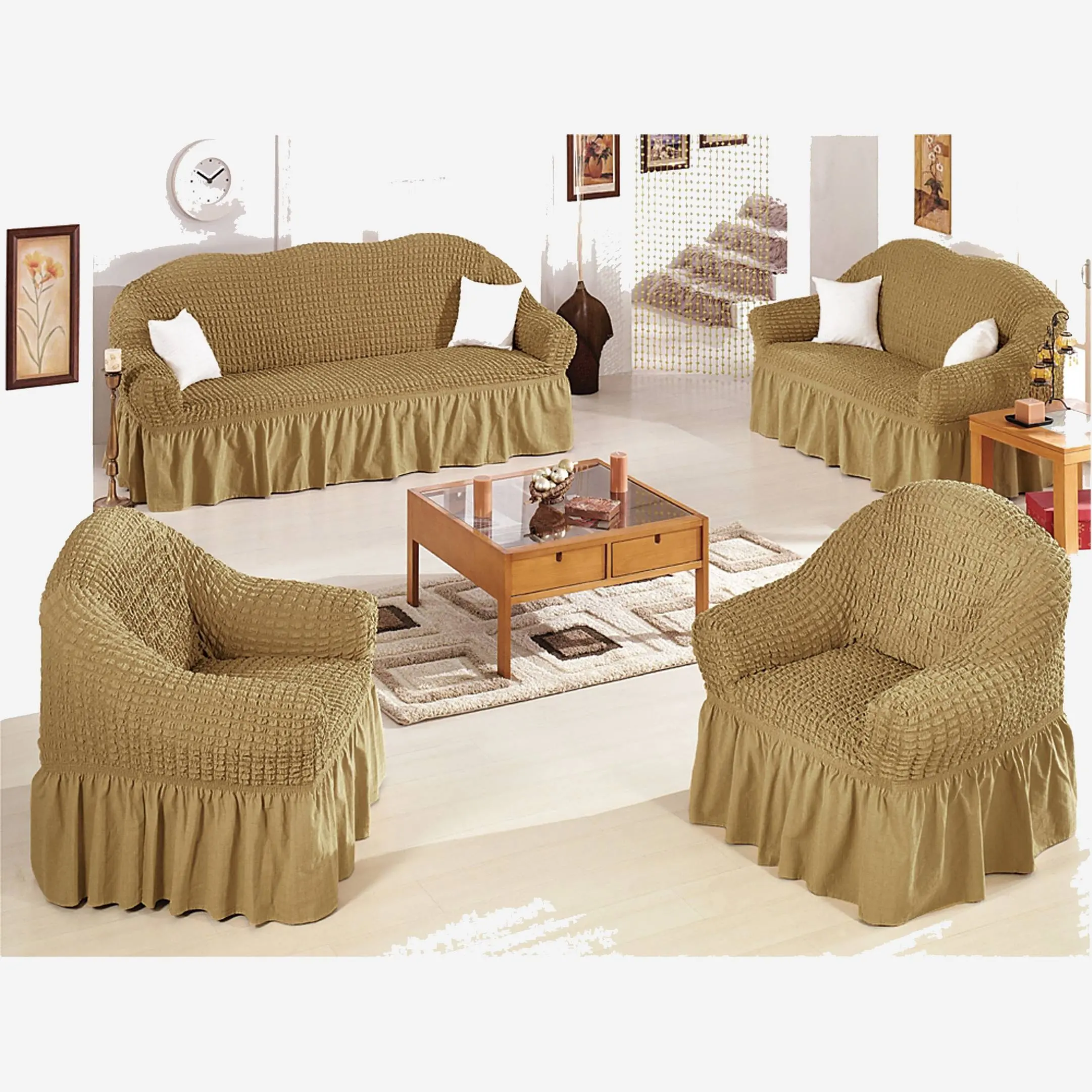 Stile moderno antiscivolo Mobili Protezione divano posteriore copre spandex divano slipcovers