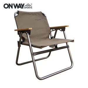 Onwaysports Color Customized Portable Aluminum Camping Chair High Seat Folding Reclining Beach Chair