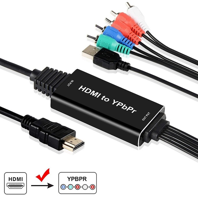 YPbPr RCA RGB to HDMI Converter Adapter Supports 1080P Video Audio Converter Adapter HDMI V1.4 for Laptop Xbox One PS4 HDTV