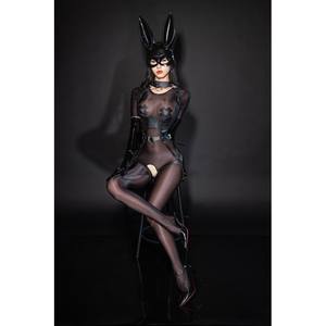 Sous-<span class=keywords><strong>vêtements</strong></span> sexy pour femmes Bunny SM Blood Drops Sexy Jumpsuit Body Black Silk Temptation Open File Free Performance Clothes - Product Image 3