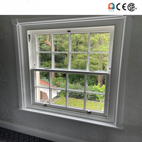 Fenêtre coulissante verticale moderne en aluminium sur mesure, résistante au vent et aux impacts d'ouragan, avec moustiquaire en acier inoxydable pour cuisine - Vente en gros
