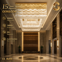 Lustre moderne à plusieurs niveaux en cristal Senfey, luminaire de plafond de luxe pour projets commerciaux, salle de bal d'hôtel, hauteur réglable