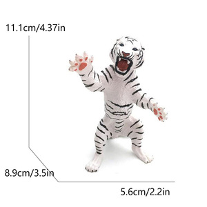 Modèle de simulation de tigre blanc transfrontalier, jouet éducatif en PVC, représentant un tigre de Sibérie du Nord-Est, pour l'apprentissage cognitif des jeunes. - Product Image 3
