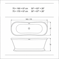 Bañera Tradicional con Tapa Enrollable, Base de Pedestal Roja y Blanca, Doble, para Remojarse, Colores Personalizados, 160cm 170cm