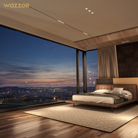 Fenêtre à battant en aluminium Wazzor, double vitrage insonorisé, en alliage d'aluminium, à économie d'énergie, pour villas et maisons résidentielles – Meilleure vente