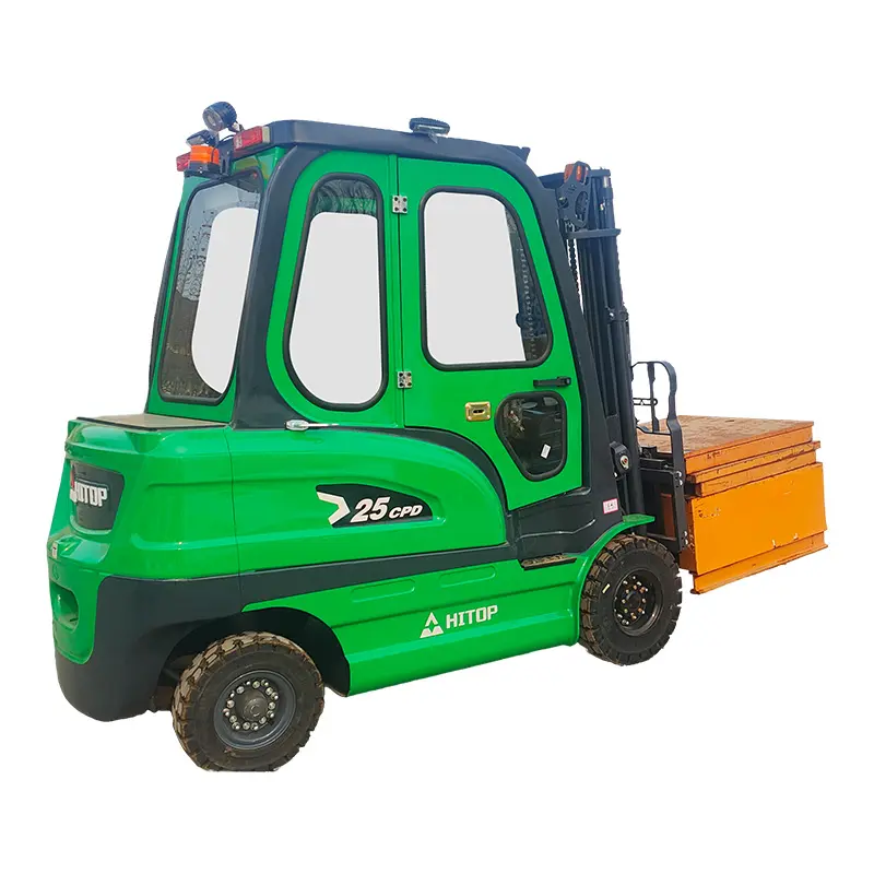 Depo için AC Motor kapalı kabin Forklift katı lastikler kullanılan elektrikli istifleyici Forklift 2.5 Ton 3 Ton