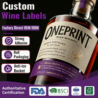 Étiquettes adhésives holographiques 3D gaufrées personnalisées de haute qualité en gros pour bouteilles de vin, bière, parfum, aliments – Rouleau de papier spécial
