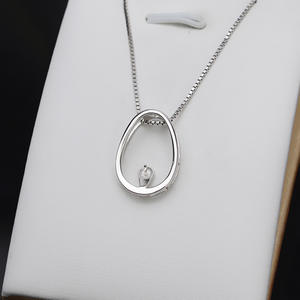 Pendentif en argent S925, décoration ovale suspendue de 25 mm, accessoire de bijouterie DIY avec perle personnalisée, tendance 865 - Product Image 4