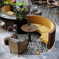 Ensemble de meubles de restaurant d'hôtel moderne et traditionnel, table à manger avec plateau en pierre, 10 places, chaises confortables, structure en bois massif, qualité supérieure