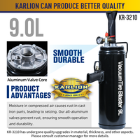 KARLION Pistolet à air comprimé 9L en acier au carbone, outil manuel rapide pour réparation de fuites de pneus, poseur de talon de pneu, pompe à air incluse, garantie 12 mois