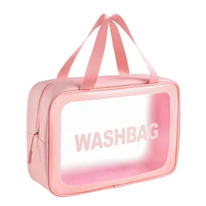 2023 Hot Sale atacado Transparente saco cosmético impermeável PVC Clear Cosmetic Bag impermeável Maquiagem Bag