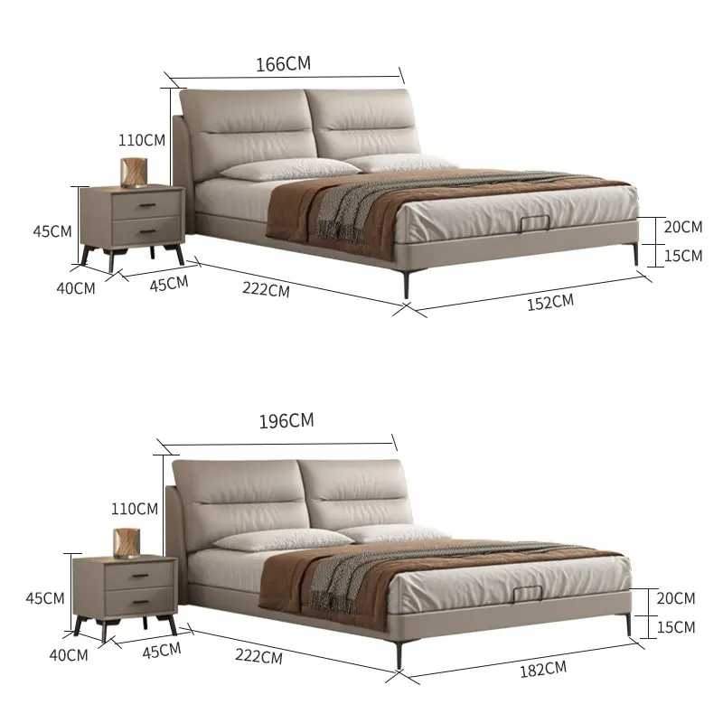 Современная стильная мягкая кровать с мягкой обивкой для спальни