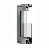 Ventanas Corredizas Horizontales Grandes de Vidrio Templado con Doble Acristalamiento y Marco de Aleación de Aluminio Personalizado con Presión Lateral, Estándar Americano