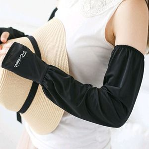 Mangas de protección solar de seda helada para verano, para ciclismo y conducción, protección UV, unisex, para adultos, color blanco - Product Image 3
