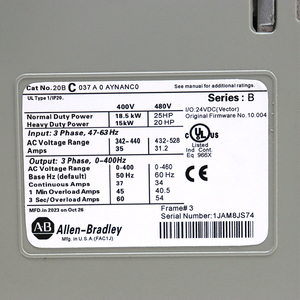 Variador de Frecuencia Original Nuevo 20AC8P7A0AYNANC0 750 AC Drive 18.5kW Trifásico 400V VFD para Compresor - Product Image 6