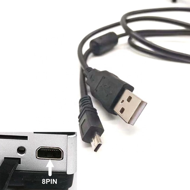 USB a Male Plug to Straight MINI 8PIN Charging & Data Cable for Communication Devices