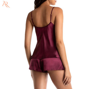 Đồ Ngủ <span class=keywords><strong>Satin</strong></span> Bộ Đồ Ngủ Thiết Kế Mới Nhất Cho Nữ Cami Buộc Dây - Product Image 2