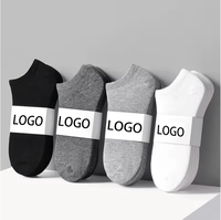 Vente en gros de chaussettes personnalisées unisexes en mélange de coton antimicrobien No Show Red Daily Athletic Spandex Certified Private Label Logo Bottom