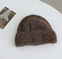 Unisex Koreanischer Einfacher Stil Winter Kunstpelz Verdickte Warme Buchstaben-Bestickte Gestrickte Einfarbige Logo Weiche Beanie-Mütze mit Ohrenklappe