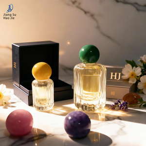 Elegante Botella de Perfume de Vidrio Redonda a Rayas de 30ml/100ml, con Cabeza Dosificadora y Tapa, Apta para Cosméticos y Perfumes - Product Image 6