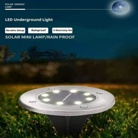 16 LED, petit luminaire solaire à capteur crépusculaire pour jardin, allée, terrasse, paysage, en acier inoxydable avec abat-jour en verre, étanche IP65, alimenté par piles AA 600mAh