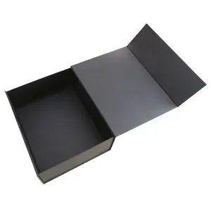 Promozionale Personalizzato Cartone Magnetico di Lusso Nero Foglio di Logo Stampato Pieghevole di Carta Scatole Regalo di Imballaggio per le Scarpe - Product Image 1