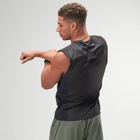 Débardeur de sport pour homme à séchage rapide, personnalisable avec logo, avec empiècements, sans manches, à coupe large pour l'entraînement musculaire