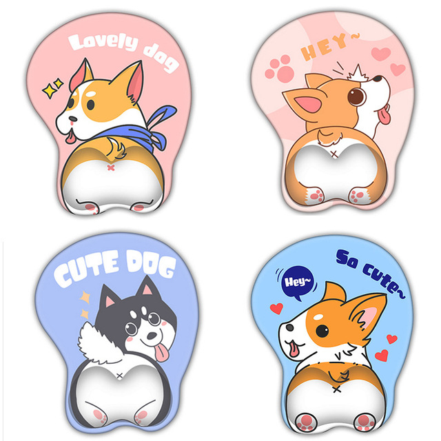 Cute Pet Silicone Wrist Mouse Pad Wrist Men Women Comfortable Palm Pig Dog Cat Computer Keyboard Rest Personalized Creative