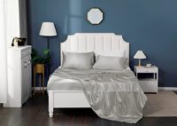 Taie d'oreiller double face de luxe en soie glacée pour hôpital, avec coutures, texture imitation soie, couleur unie, polyester, finition satinée estivale