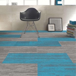 Vente en gros de carreaux de tapis de sol à rayures bleues pour la chambre à coucher et le bureau pour la décoration intérieure - Product Image 1