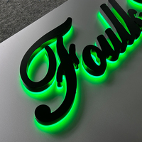 Letrero Luminoso 3D con Retroiluminación LED Verde Personalizado, Letrero Comercial de Acrílico Iluminado para Decoración de Tiendas y Talleres de Carrocería