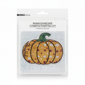 Kit de Peinture Strass Citrouille d'Automne 8 Pièces, Sous-verres Acryliques, Fournitures Artistiques DIY pour Débutants et Adultes - Product Image 1