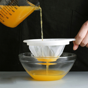 Juego de filtros de alimentos, filtro de malla Cocina Leche de soja Jugo Vino Yogur Cuchara de plástico con mango - Product Image 4