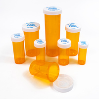 Flacons en plastique orange pour médicaments avec logo personnalisé, de 6 à 60 drams, avec bouchon à visser et à pression résistant aux enfants