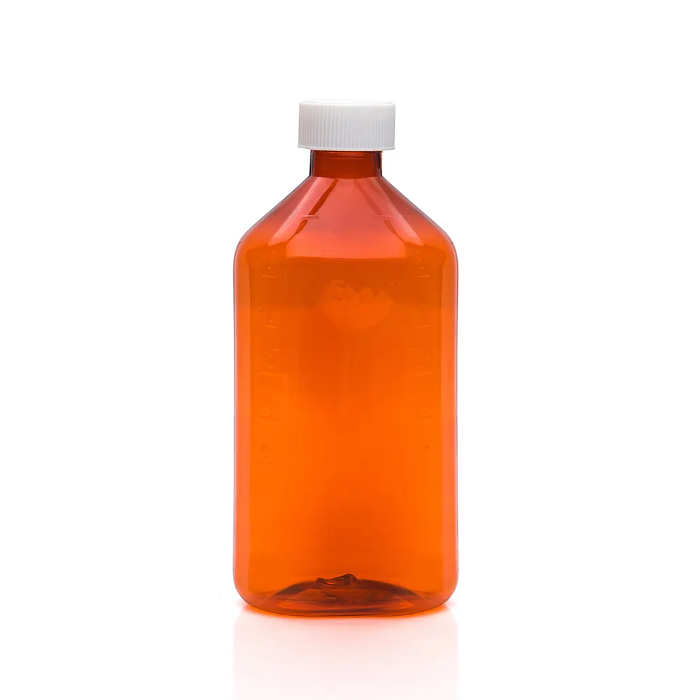 Grosir botol plastik Oval botol farmasi topi CR 0.75oz 1oz 2oz 3oz 4oz 6oz 8oz 12oz 16oz botol obat cair