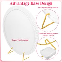 Support de toile de fond rond Wokceer 6,6 pieds, cadre d'arche de ballons circulaire, support de toile de fond circulaire, arche ronde dorée