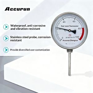 ميزان حرارة ثنائي المعدن WSS WSSX بمؤشر من الفولاذ المقاوم للصدأ للغلايات الصناعية وخطوط الأنابيب صنع في الصين - Product Image 4