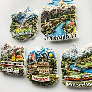 Pour le Style moderne <span class=keywords><strong>suisse</strong></span> Interlaken Bern Montreux cadeaux scandinave décor à la maison résine aimants pour réfrigérateur autocollant magnétique forme moyenne - Product Image 2