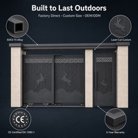 Ensemble de portail coulissant télescopique en aluminium noir mat, portail d'entrée de villa découpé au laser Deer