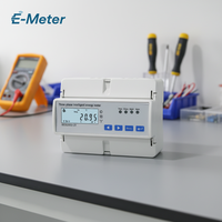 Meter kWh DIN Rail Tiga Fasa 7P Kelas Akurasi 0.5 Terbaik dengan RS485, Monitor Energi Arus Maks 80A