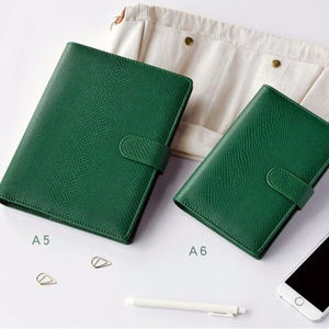 Cuaderno en espiral A6 para oficina, carpeta para Persona, planificador semanal/organizador de agenda, funda, bonito anillo Original, diario, lámina dorada de cuero - Product Image 2