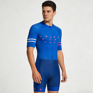 ชุดไตรกีฬาแบบซับเหงื่อ น้ำหนักเบา ยืดหยุ่นสูง สีน้ำเงิน สำหรับการว่ายน้ำ ปั่นจักรยาน และวิ่งระยะไกล - Product Image 6