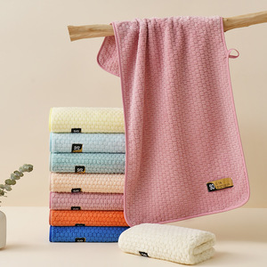 Serviette en microfibre Chuhui Corn Kernel Fleece 35x75cm 70x140cm, antibactérienne, pour la maison, serviette de bain, couleur unie, rectangulaire - Product Image 4