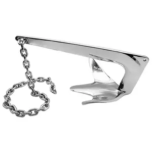 Marine Grade Boat Yacht Bruce Claw Anchor & Anchor Chain Anchor Swivel Stainless Steel Mirror Polished