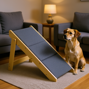 Escalier pour chien à 3 marches, pliable, en bois, pour chiens de petite, moyenne et grande taille jusqu'à 150 lbs, utilisation intérieure - Product Image 2