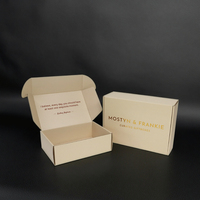 Boîtes d'expédition personnalisées en carton ondulé beige avec dorure à chaud pour petites entreprises
