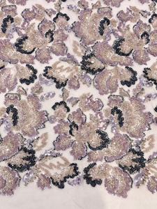 Hot Bán Chất Lượng Cao Thanh Lịch Lưới Handmade Đính Cườm Đầy Màu Sắc Hoa Pháp Ren Với Sequins Vải Cho Đám Cưới Cho Đảng - Product Image 5